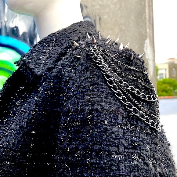 827 Jackets & Blazers - “Punk Rocked” Boucle Motorcycle Jacket